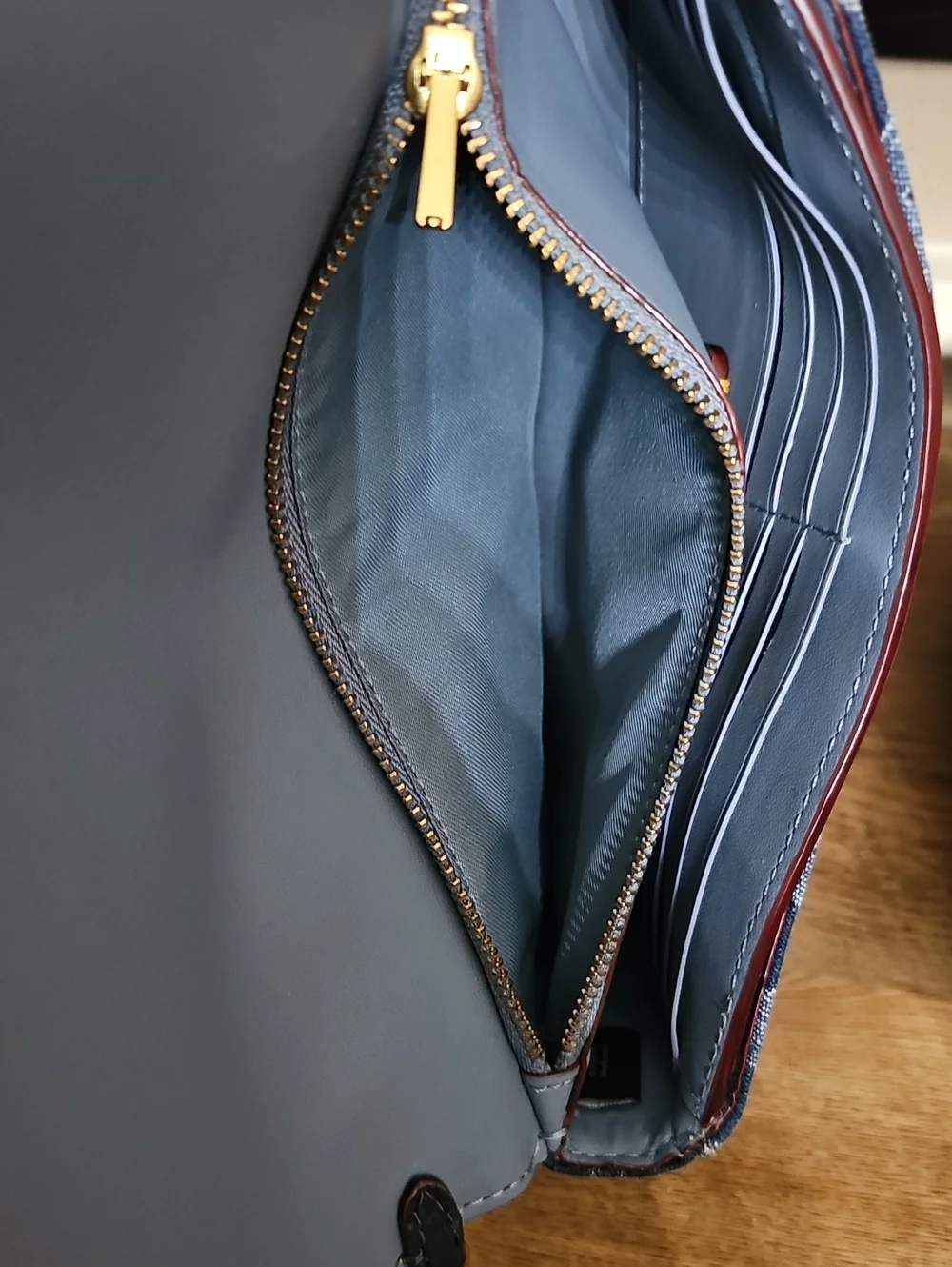 Coach Denim Blue Monogram Signature Crossbody Bag